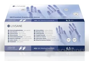 LIVSANE Premium Latexové rukavice pudrované S