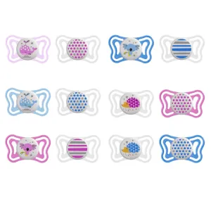 CHICCO Physio Forma Light upokojujúce cumlíky svietiace, 2ks, ružová/modrá