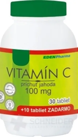 EDENPharma VITAMÍN C 100 mg príchuť jahoda