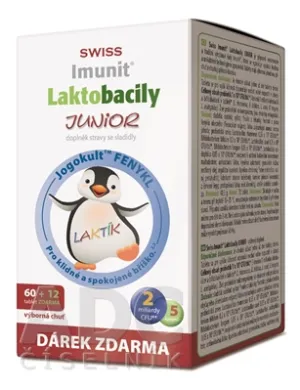 SWISS IMUNIT Laktobacily Junior 60+12 tbl.+ darček (inov. 14)
