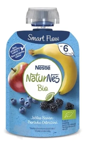 Nestlé NaturNes BIO Jablko Banán Čučoried. Černica