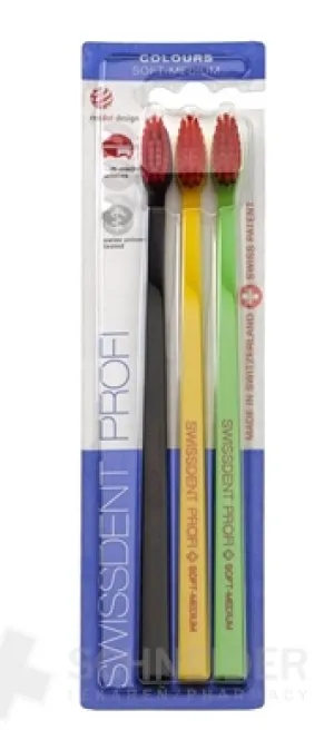 SWISSDENT PROFI Colours Soft-Mededium Zubná kefka