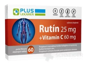 PLUS LEKÁREŇ Rutín 25 mg + Vitamín C 60 mg