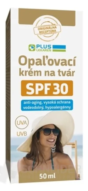 PLUS LEKÁREŇ Opaľovací krém na tvár SPF 30