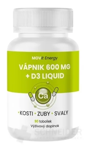 MOVit Vápnik 600 mg + D3 liquid