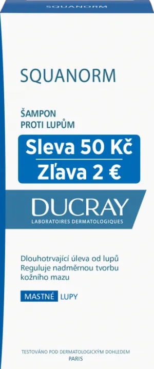Ducray Squanorm liečebný šampón proti mastným lupinám 200ml