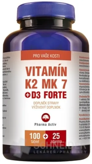 Pharma Activ Vitamín K2 MK 7 + D3 FORTE