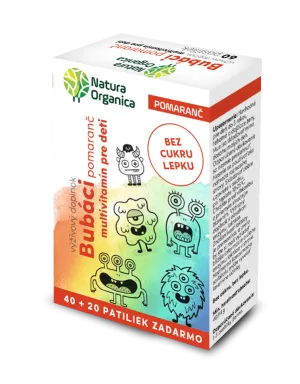 NATURA ORGANICA Bubáci - multivitamíny pre deti s príchuťou pomaranč - 60TBL