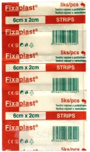 FIXAplast STRIPS náplasť 6x2 cm