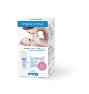Klorane BéBé Ochranný krém na prebaľovanie 75ml + Jemné čistiace obrúsky 25ks