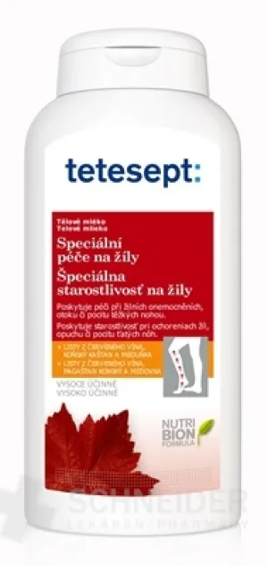 tetesept Telové mlieko STAROSTLIVOSŤ NA ŽILY