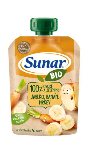 Sunar BIO Kapsička Jablko, banán, mrkva