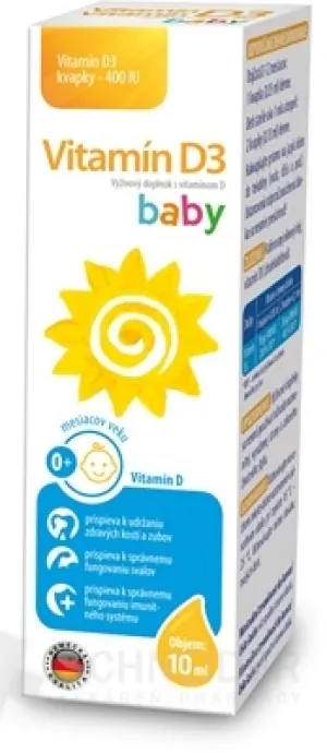 Vitamín D3 baby kvapky 400 IU - Sirowa