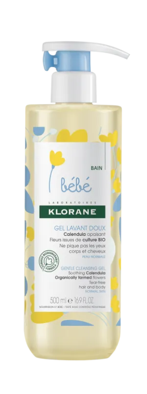 Klorane Bebe jemný penivý gél na telo a vlasy 500ml