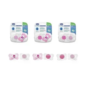 CHICCO Physio Forma Light upokojujúce cumlíky, 2ks, ružová