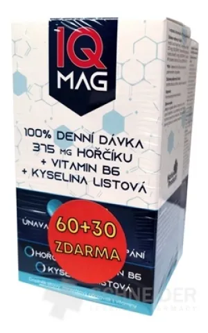IQ MAG HORČÍK 375 mg+Vitamín B6+Kyselina Listová