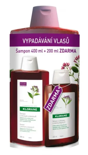 Klorane Šampón Chinín 400ml + 200ml ZDARMA