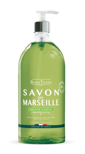 BeauTerra  - tradičné tekuté marseillské mydlo - mäta a citrón