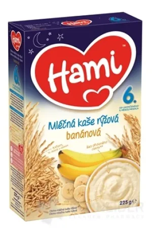 Hami mliečna kaša ryžová banánová na dobrú noc
