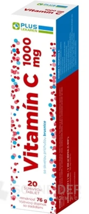 PLUS LEKÁREŇ Vitamín C 1000 mg príchuť brusnica