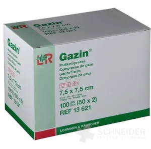GAZIN KOMPRESY GÁZOVÉ NESTERILNÉ 7,5x7,5 cm
