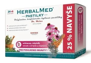 Herbalmed pastilky - echinacea, rakytník, 20 bylín, vit. C 24+6 past.