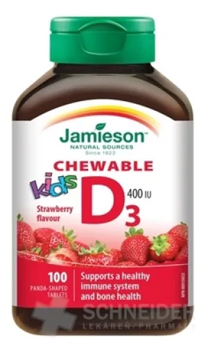 JAMIESON VITAMÍN D3 KIDS 400 IU jahoda