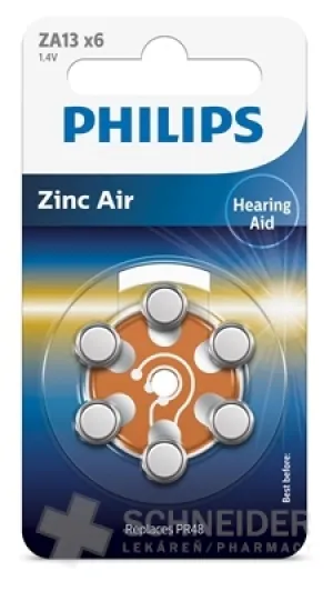 PHILIPS Zinc Air ZA13 batérie