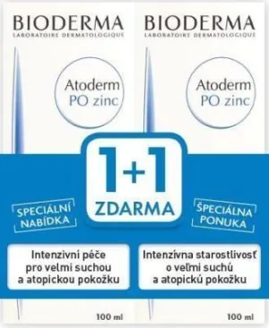 Bioderma Atoderm Po Zinc regeneračný krém 1+1 zadarmo