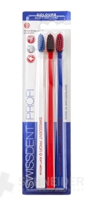 SWISSDENT PROFI Colours Soft-Medium zubná kefka