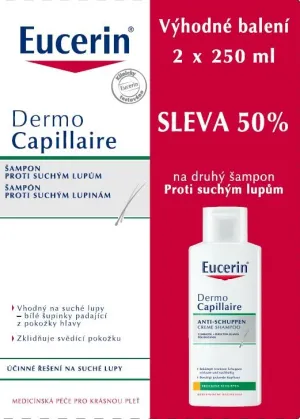 Eucerin DermoCapillaire šampón proti suchým lupinám 1+1