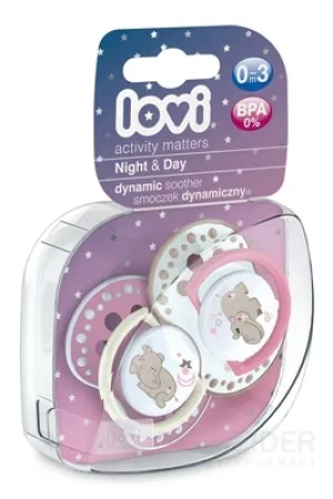 LOVI Dynamický utišujúci cumlík Night&Day