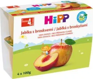 HiPP Príkrm BIO 100% Ovocie Jablká s broskyňami