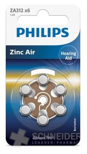 PHILIPS Zinc Air ZA312 batérie