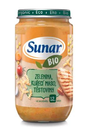 Sunar BIO príkrm ZELENINA, Kuracie MÄSO, CESTOVINY