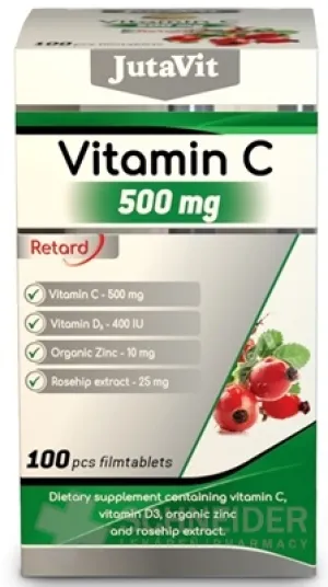 JutaVit Vitamín C 500 mg + D3 400 IU + Zinok 15 mg