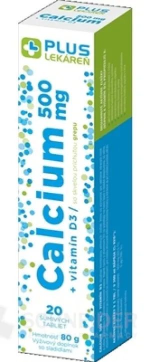 PLUS LEKÁREŇ Calcium 500 mg + vitamín D3