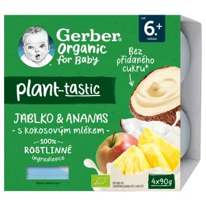 Gerber Organic Rastlinný dezert Jablko a ananás