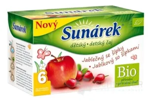 SUNÁREK DETSKÝ ČAJ BIO JABLKOVÝ SO ŠÍPKAMI