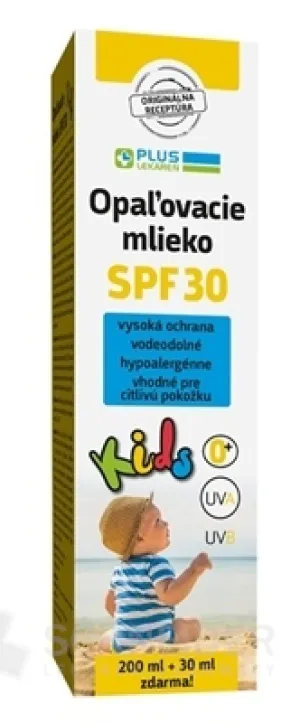 PLUS LEKÁREŇ Opaľovacie mlieko Kids SPF 30