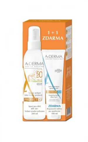 A-Derma Protect Sprej pre deti SPF 50+ 200ml + Reparačné mlieko po opaľovaní 100ml