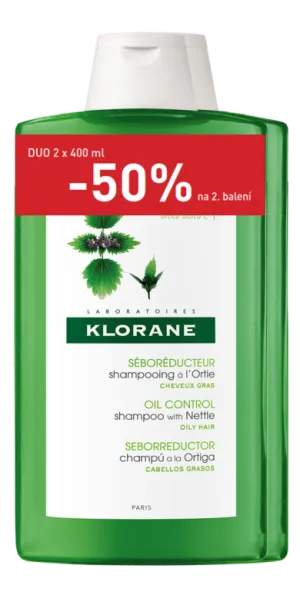 Klorane šampón s výťažkom zo žihľavy 2x400ml