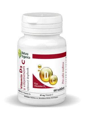Natura Organica Vitamín D3 1000 IU s Vitamínom C 60 tbl