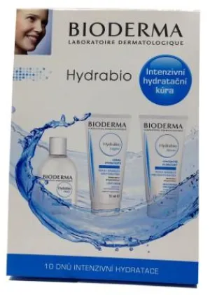 Bioderma Hydrabio Kit intenzívny hydratačný set obsahujúci vodu, krém a sérum