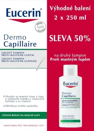 Eucerin DermoCapillaire šampón proti mastným lupinám 1+1