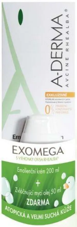 A-Derma Exomega krém 200 ml + umývací olej 50 ml