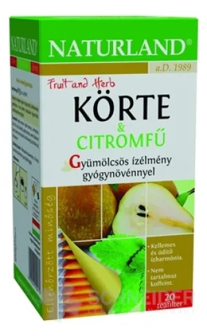 NATURLAND ČAJ S PRÍCH. HRUŠKA A CITRÓNOVÁ TRÁVA