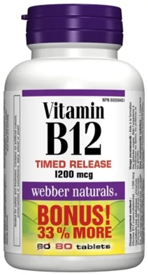 Webber Naturals Vitamín B12 1200 mcg