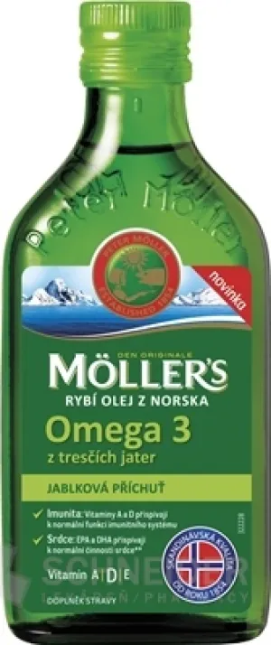 MOLLER´S Omega 3 RYBÍ OLEJ Jablková príchuť