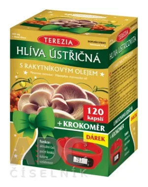 Hliva ustricovitá s rakytníkovým olejom 120 cps. + DARČEK krokomer